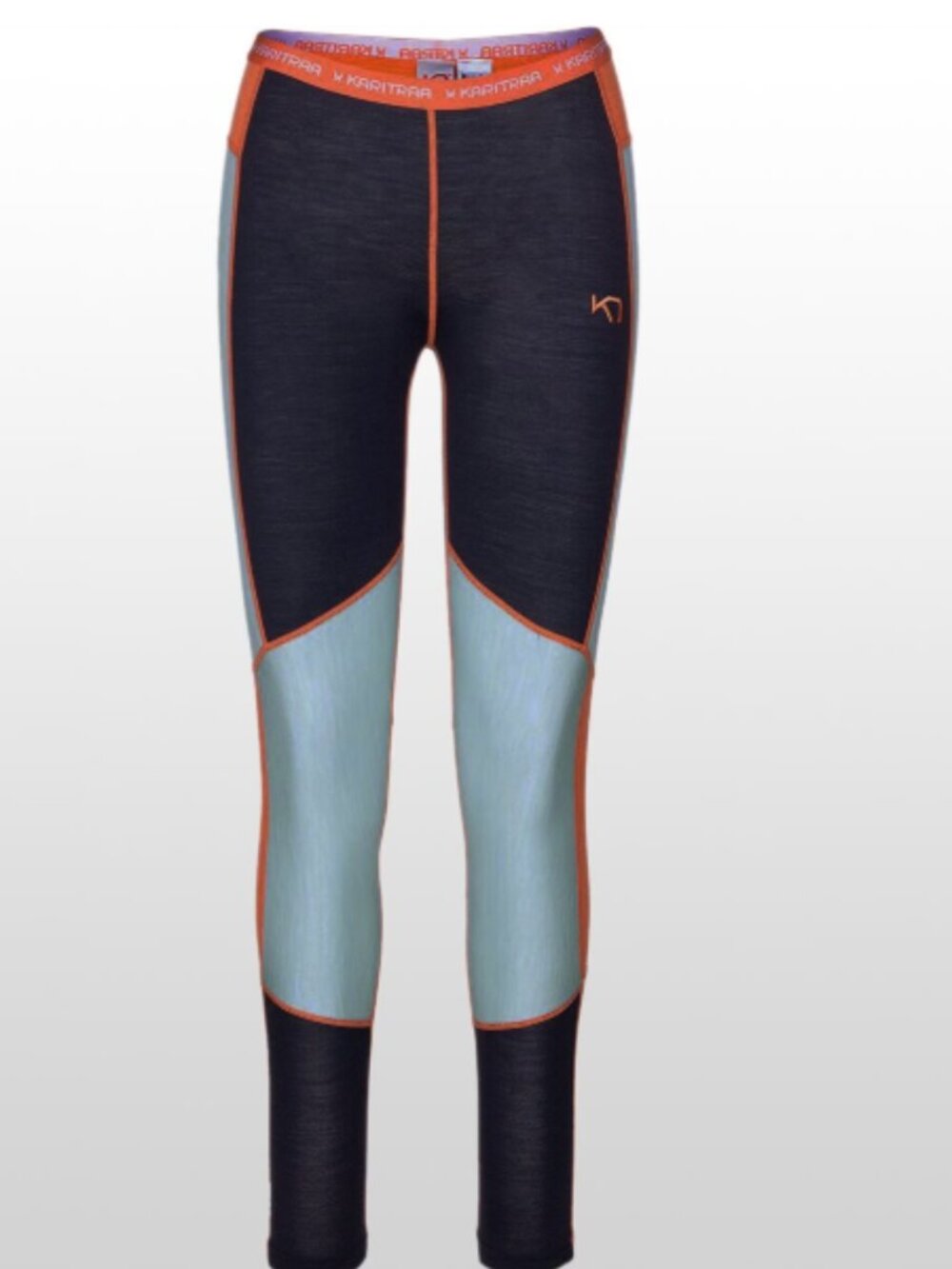Kari Traa Lam Pant Baselayer Leggings Merino Wool High Rise Colorblock Sz Large